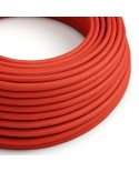 Câble textile Rouge Feu brillant - L'Original Creative-Cables - RM09 rond 2x0,75mm / 3x0,75mm