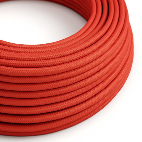 Câble textile Rouge Feu brillant - L'Original Creative-Cables - RM09 rond 2x0,75mm / 3x0,75mm