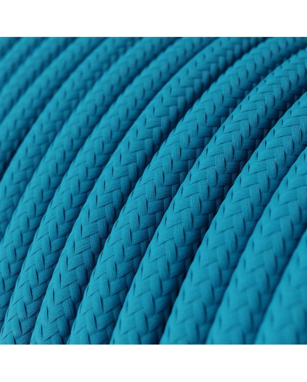 Câble textile Bleu Cyan brillant - L'Original Creative-Cables - RM11 rond 2x0,75mm / 3x0,75mm