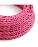 Câble textile Rose Fuchsia brillant - L'Original Creative-Cables - TM08 tressé 2x0,75mm / 3x0,75mm