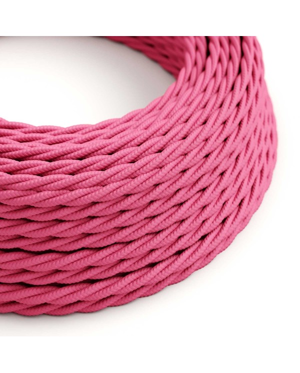 Câble textile Rose Fuchsia brillant - L'Original Creative-Cables - TM08 tressé 2x0,75mm / 3x0,75mm