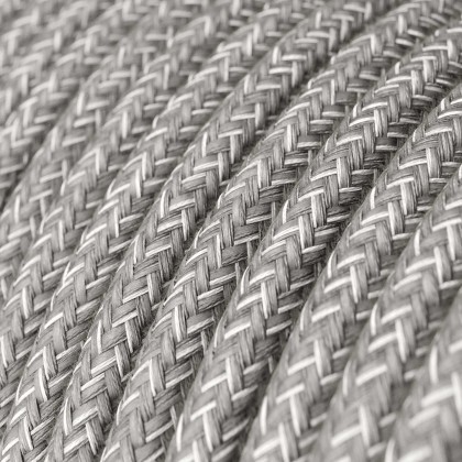 Câble textile Gris mélangé lin - L'Original Creative-Cables - RN02 rond 2x0,75mm / 3x0,75mm