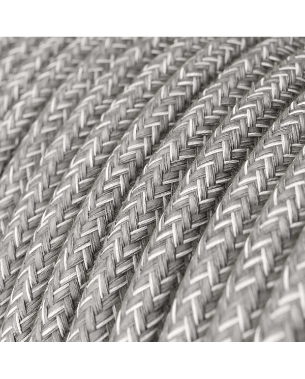 Câble textile Gris mélangé lin - L'Original Creative-Cables - RN02 rond 2x0,75mm / 3x0,75mm