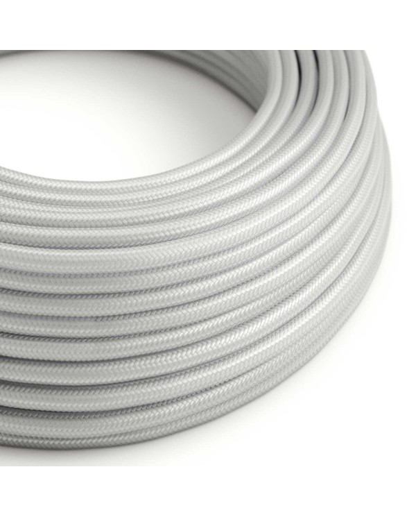 Câble textile Argenté brillant- L'Original Creative-Cables - RM02 rond 2x0,75mm / 3x0,75mm