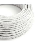 Câble textile Blanc pailleté brillant - L'Original Creative-Cables - RL01 rond 2x0,75mm / 3x0,75mm