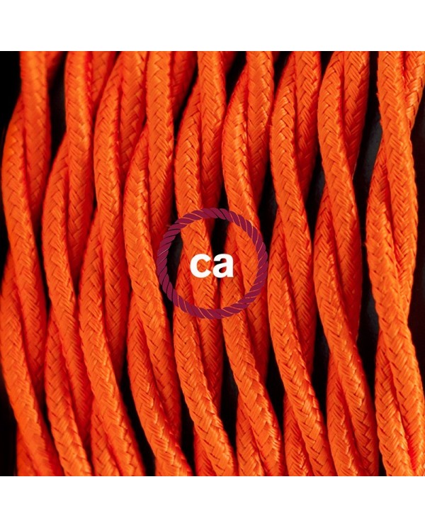 Cordon pour lampadaire, câble TM15 Effet Soie Orange 3 m. Choisissez la couleur de la fiche et de l'interrupteur!