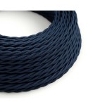 Câble textile Bleu profond brillant - L'Original Creative-Cables - TM20 tressé 2x0,75mm / 3x0,75mm