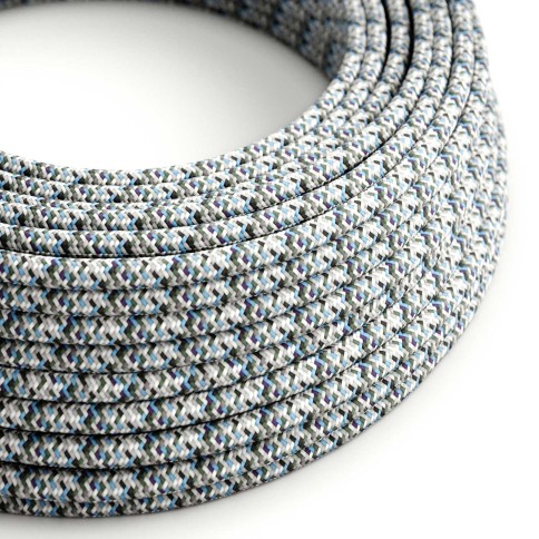 Câble textile Glace Pixel brillant - L'Original Creative-Cables - RX04 rond 2x0,75mm / 3x0,75mm