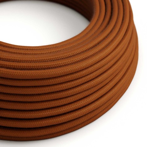 Cable textile Marron Cannelle coton - L'Original Creative-Cables - RC23 rond 2x0,75mm / 3x0,75mm