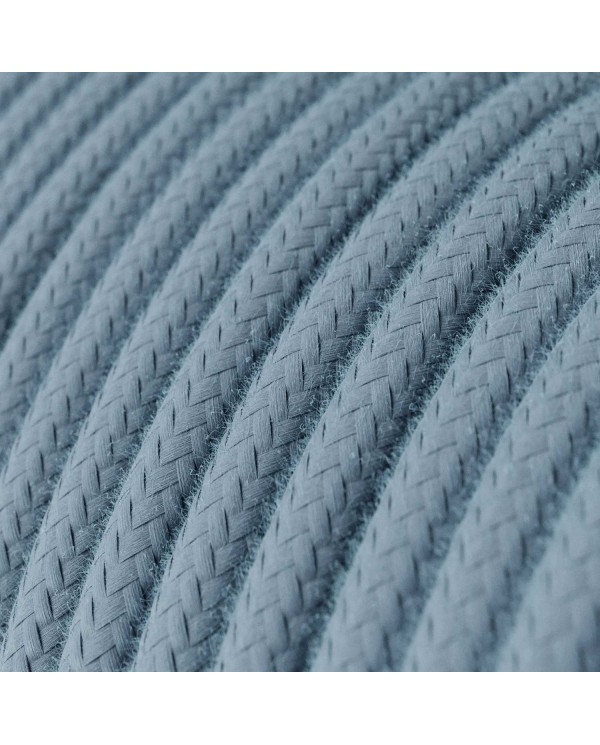 Câble textile Bleu océan coton - L'Original Creative-Cables - RC53 rond 2x0,75mm / 3x0,75mm