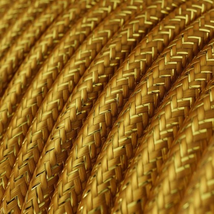 Câble textile Or pailleté brillant - L'Original Creative-Cables - RL05 rond 2x0,75mm / 3x0,75mm