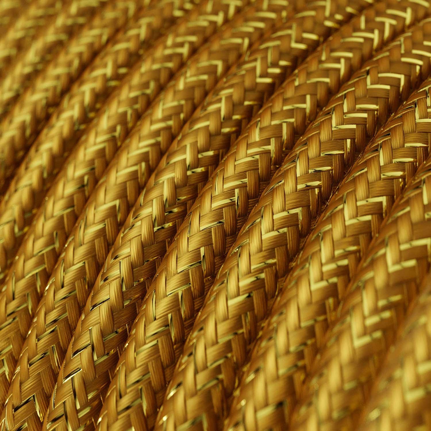 Câble textile Or pailleté brillant - L'Original Creative-Cables - RL05 rond 2x0,75mm / 3x0,75mm