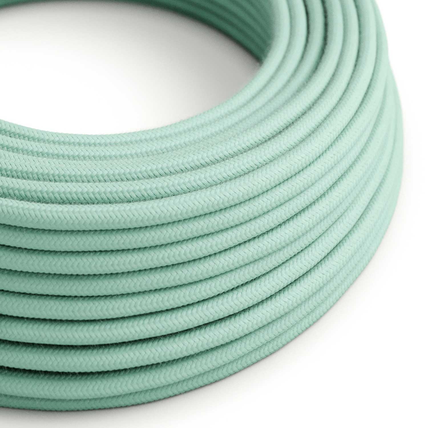 Câble textile Lait menthe coton - L'Original Creative-Cables - RC34 rond 2x0,75mm / 3x0,75mm