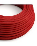 Câble textile Rouge feu coton - L'Original Creative-Cables - RC35 rond 2x0,75mm / 3x0,75mm