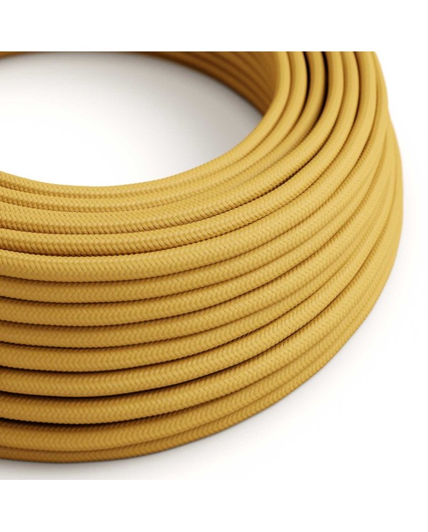 Câble textile Jaune Moutarde brillant - L'Original Creative-Cables - RM25 rond 2x0,75mm / 3x0,75mm