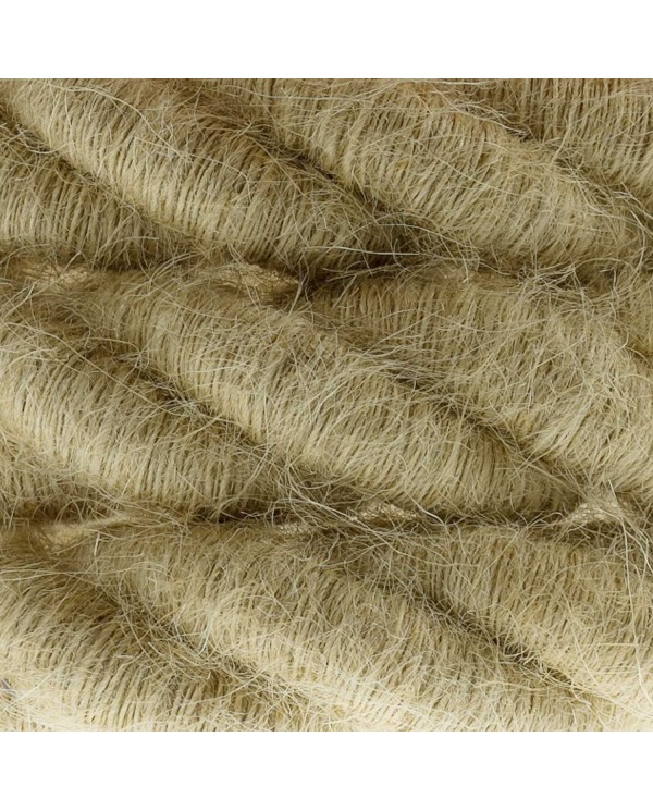 Corde 2XL, câble électrique 3x0,75. Revêtement en jute brute. Diamètre 24mm.