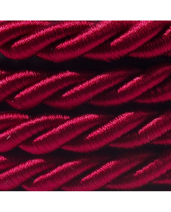 Corde XL, câble électrique 3x0,75. Revêtement en tissu bordeaux foncé brillant. Diamètre 16mm.