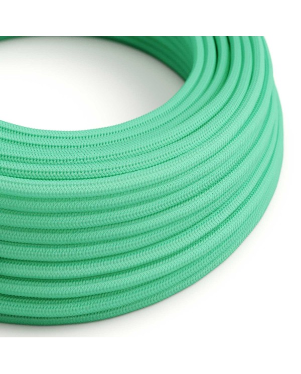 Câble textile Vert d'eau brillant - L'Original Creative-Cables - RH69 rond 2x0,75mm / 3x0,75mm