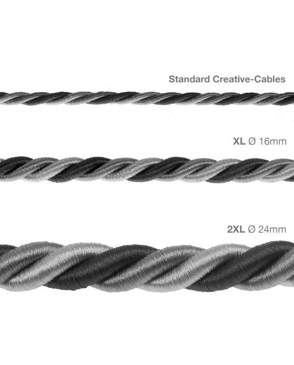 Corde XL, câble électrique 3x0,75. Revêtement en tissu lucide Orleans. Diamètre 16mm.