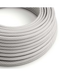 Câble textile Blanc et aluminium Vertigo brillant - L'Original Creative-Cables - ERM46 rond 2x0,75mm / 3x0,75mm