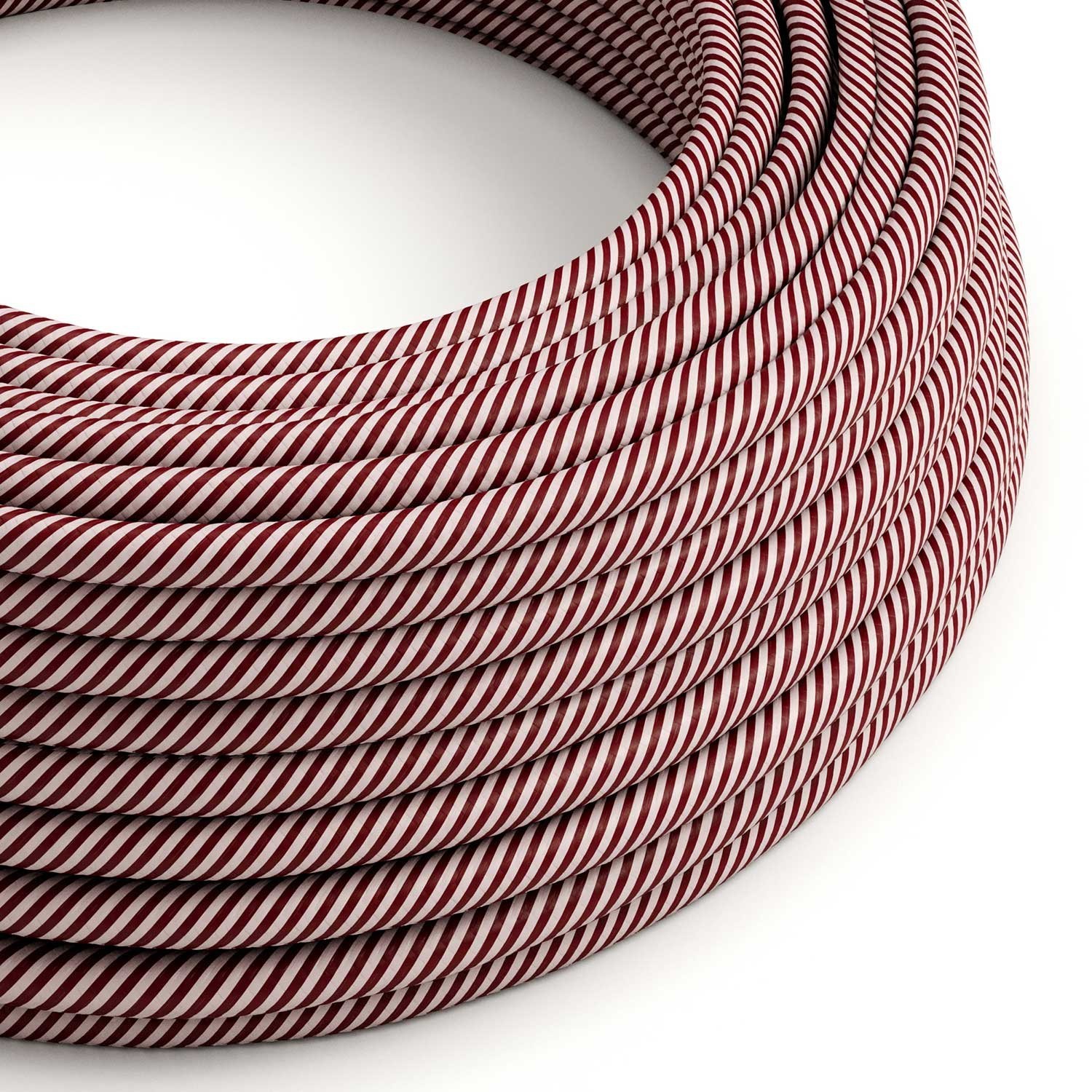 Câble textile Rose et grenat Vertigo brillant - L'Original Creative-Cables - ERM47 rond 2x0,75mm / 3x0,75mm