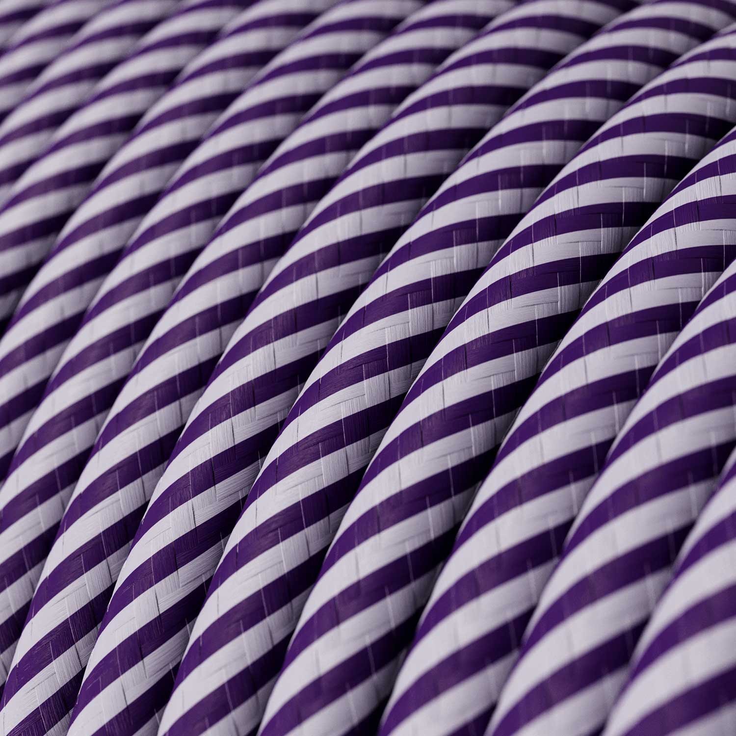 Câble textile Lilas et violet foncé Vertigo brillant - L'Original Creative-Cables - ERM52 rond 2x0,75mm / 3x0,75mm