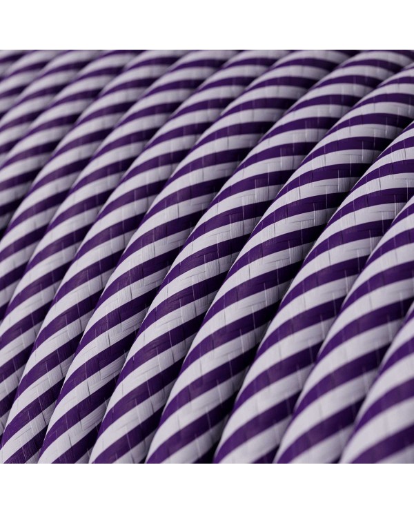 Câble textile Lilas et violet foncé Vertigo brillant - L'Original Creative-Cables - ERM52 rond 2x0,75mm / 3x0,75mm