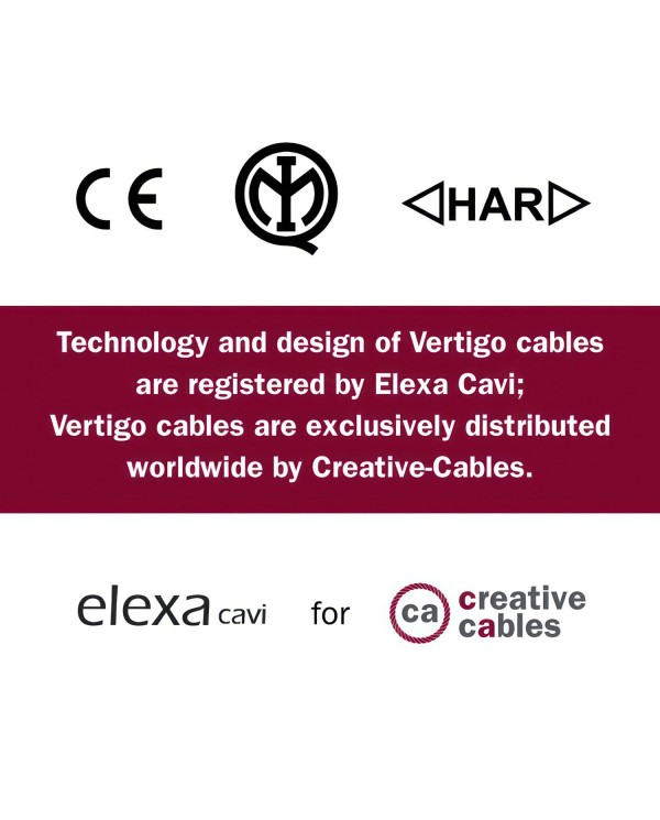 Câble textile Marron Regimental Vertigo brillant - L'Original Creative-Cables - ERM61 rond 2x0,75mm / 3x0,75mm
