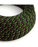 Câble textile Classique Regimental Vertigo brillant - L'Original Creative-Cables - ERM62 rond 2x0,75mm / 3x0,75mm