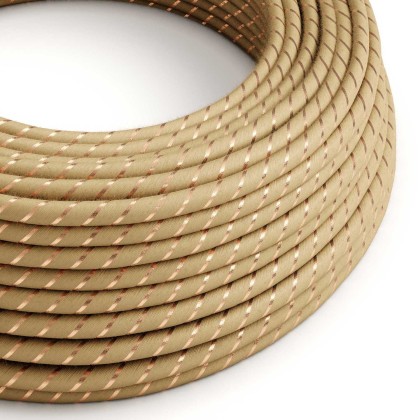 Câble textile Beige jute avec fil de cuivre - L'Original Creative-Cables - ERR04 rond 3x0.75mm