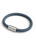 Bracelet avec fermoir magnétique argent mat et câble RC30 (tissu uni Gris-Pierre)