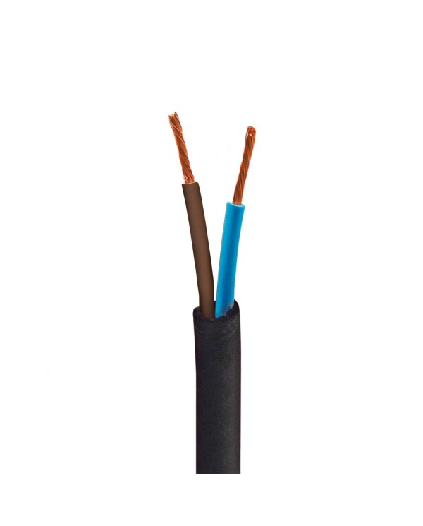 Câble électrique résistant aux UV d'extérieur rond recouvert en lin naturel Marron SN04 - compatible avec Eiva Outdoor IP65