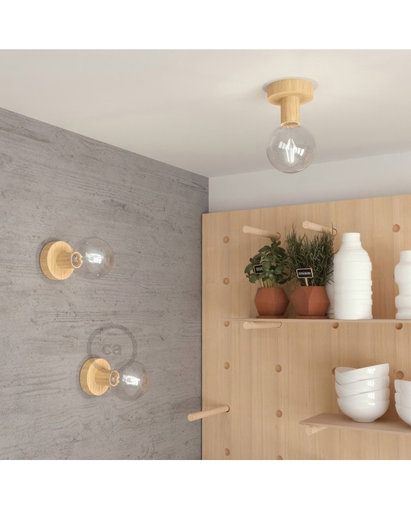 Fermaluce Wood S, la source lumineuse en bois murale ou au plafond
