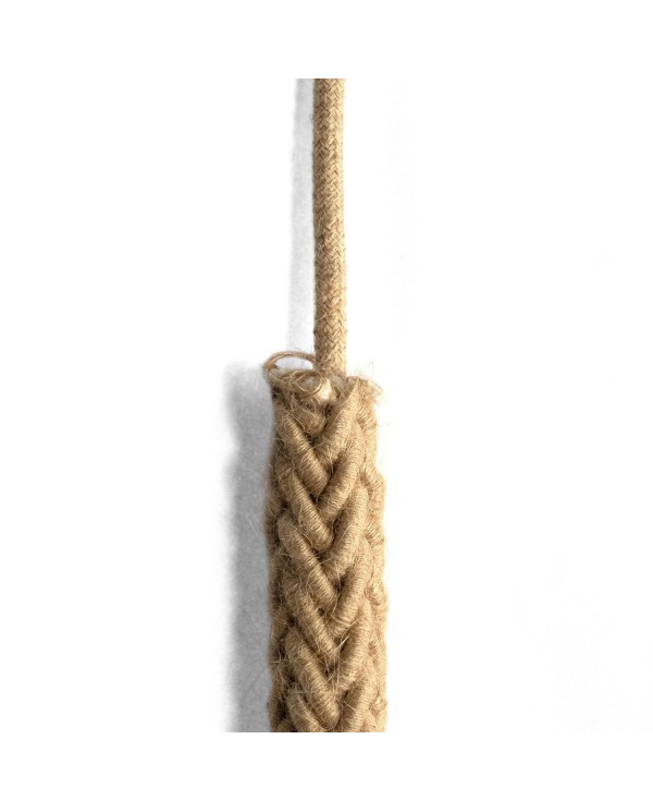 Cordon tressé en jute 2XL, câble électrique 2x0,75. Diamètre 24mm