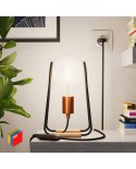 Taché Metal, lampe de table avec câble textile, interrupteur et fiche bipolaire