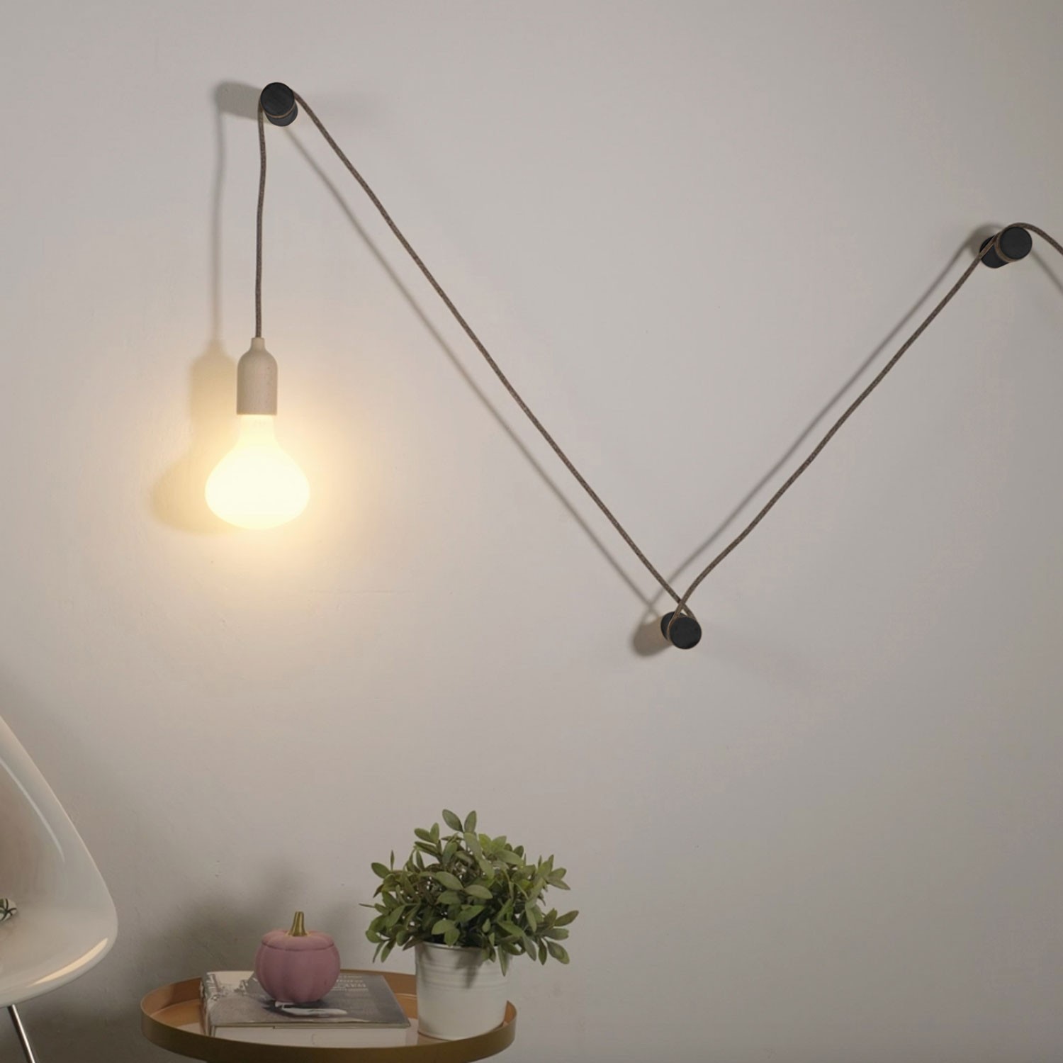 Rolé, passe-câble en bois, fixation murale pour lampe à suspension