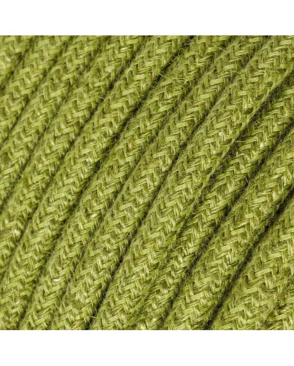 Câble textile Vert foin jute - L'Original Creative-Cables - RN23 rond 2x0,75mm / 3x0,75mm