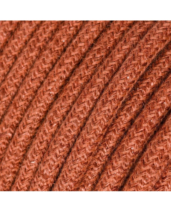 Câble textile Argile orangée jute - L'Original Creative-Cables - RN27 rond 2x0,75mm / 3x0,75mm