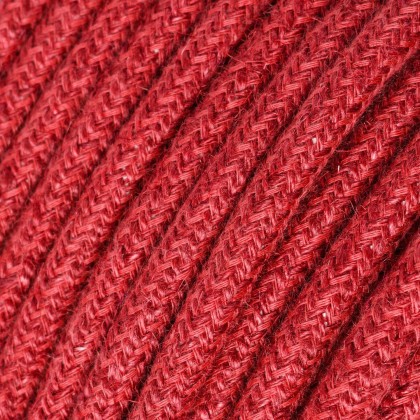 Câble textile Rouge cerise jute - L'Original Creative-Cables - RN24 rond 2x0,75mm / 3x0,75mm