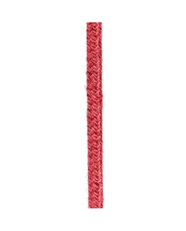 Câble textile Rouge cerise jute - L'Original Creative-Cables - RN24 rond 2x0,75mm / 3x0,75mm