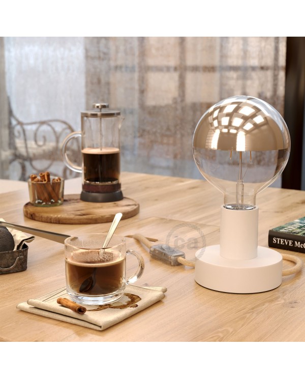 Posaluce - Lampe de table en bois Small avec fiche bipolaire