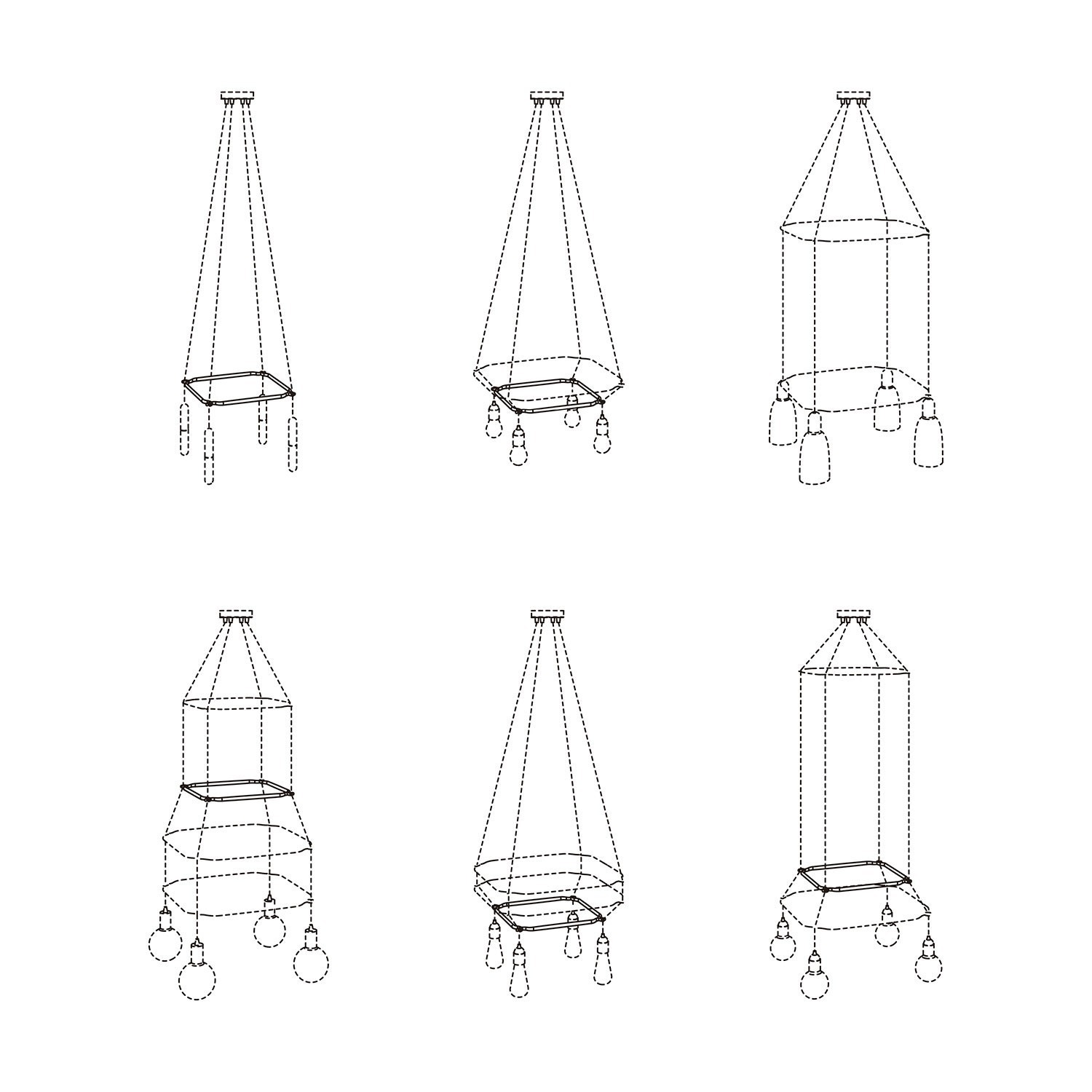 Cage Carrée - Structure pour lustres