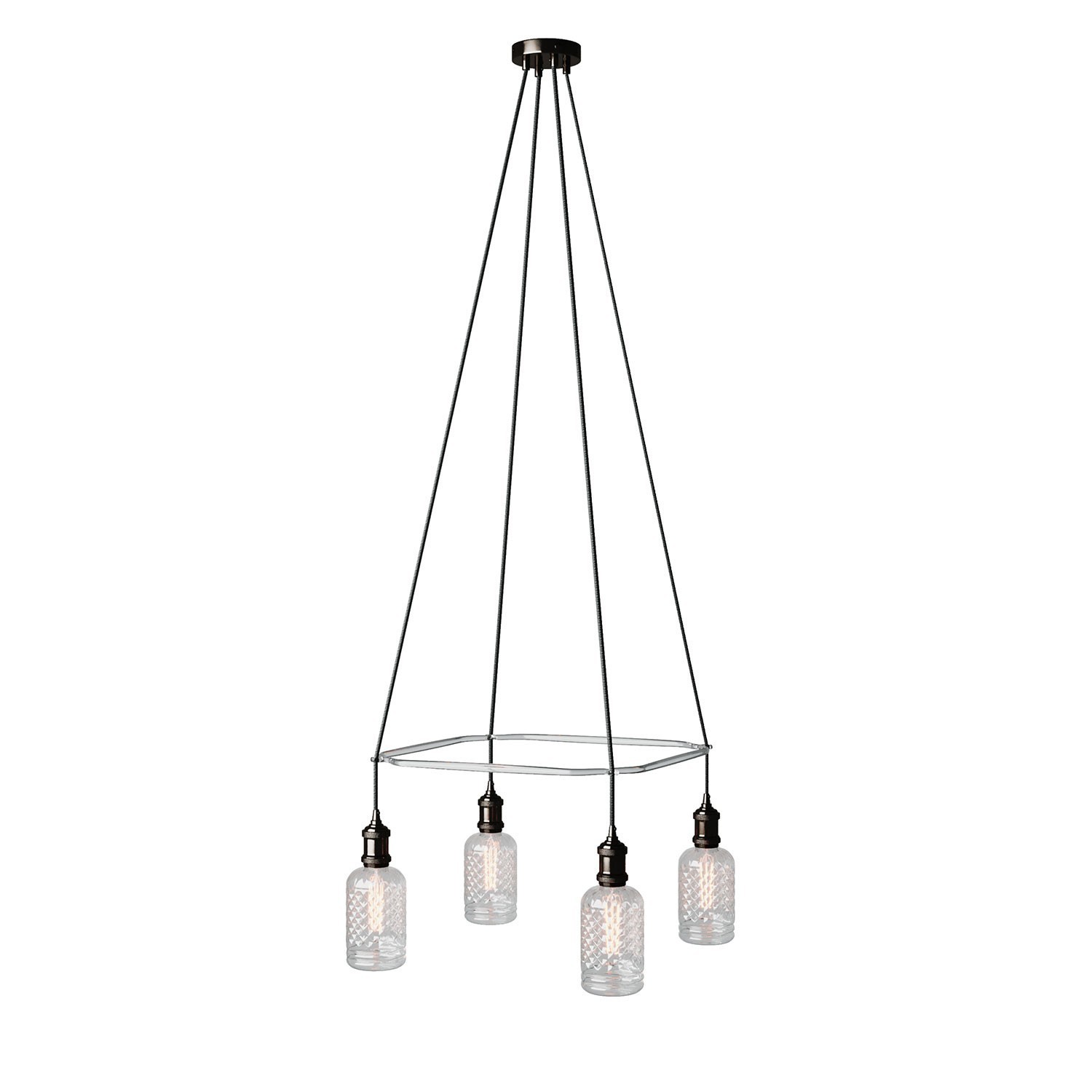 Lustre Cage avec 4 bras Crystal