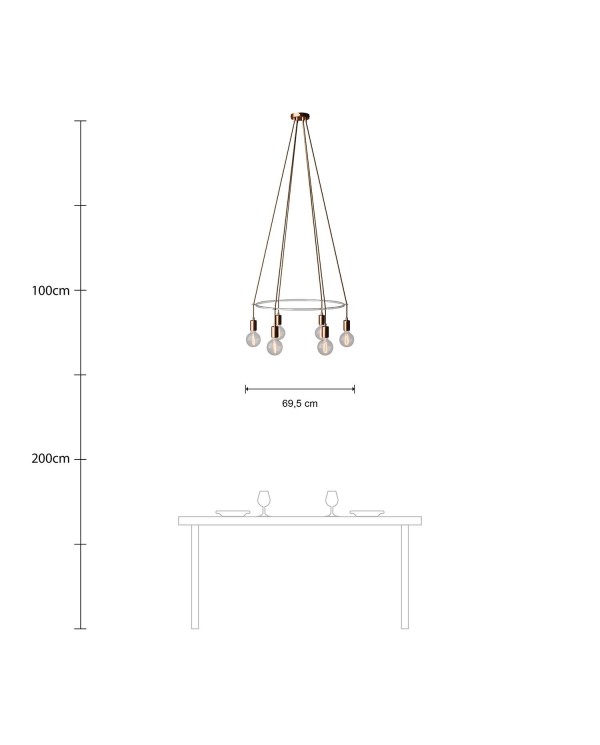 Lustre Cage avec 6 bras Globo