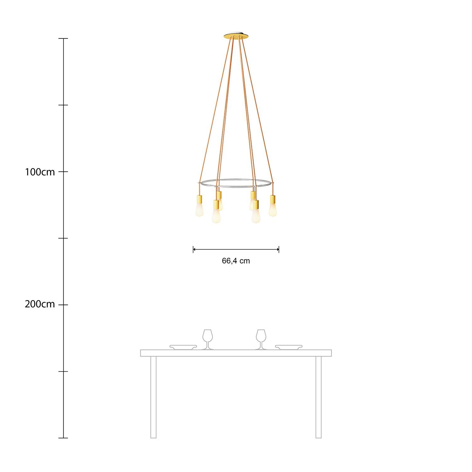 Lustre Cage avec 6 bras Edison ST64