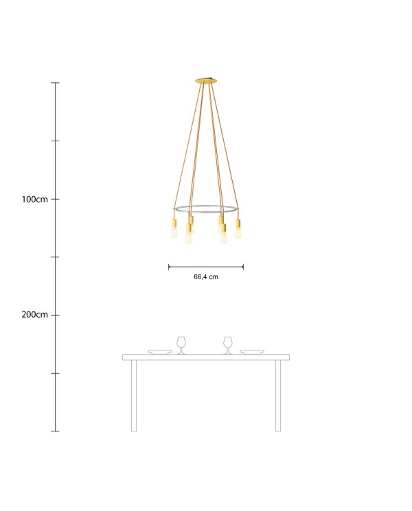 Lustre Cage avec 6 bras Edison ST64