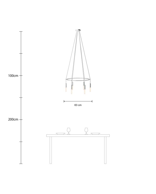 Lustre Cage avec 6 bras P-Light