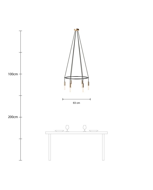 Lustre Cage avec 6 bras P-Light