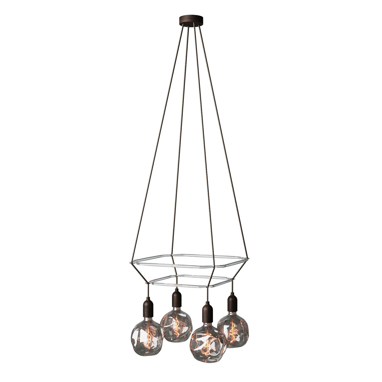 Lustre 2 Cage avec 4 bras Globo Bumped