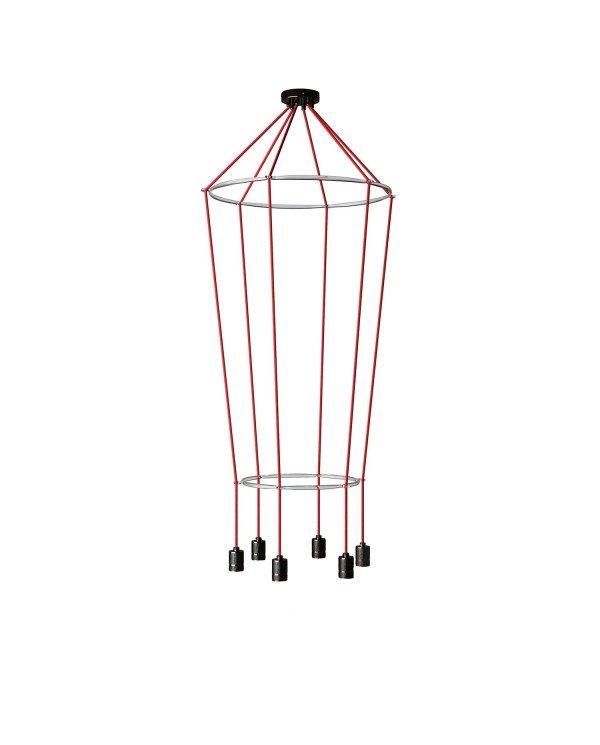 Lustre 2 Cage avec 6 bras Globo